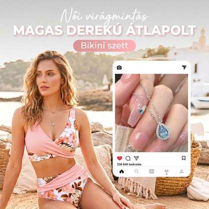 👙Női virágmintás, magas derekú bikini szett  🌊