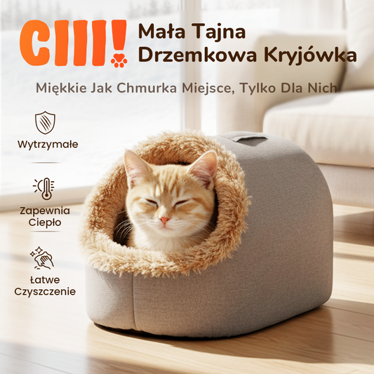 🐈Ciepła zimowa pluszowa buda dla kota i psa🐕