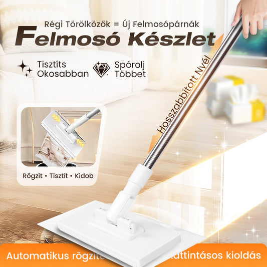 🏠Poroló seprű 4 mosható kendővel – gyors tisztítás 🧼