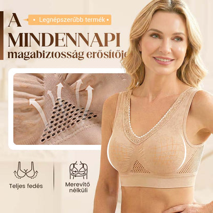 👙 Kényelmes, tartást adó, légáteresztő melltartó érett nőknek | Drót nélküli, pamut, széles méret – Utánvét ✨