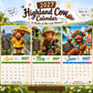 🐮Humoros 2027-es Highland Cow falinaptár, A4-es méret, eredeti fali dekoráció 🗓️✨
