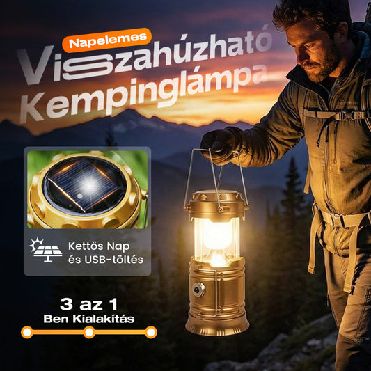 ✨Napenergiával működő behúzható kempinglámpa⛺️
