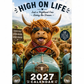 🐮Humoros 2027-es Highland Cow falinaptár, A4-es méret, eredeti fali dekoráció 🗓️✨