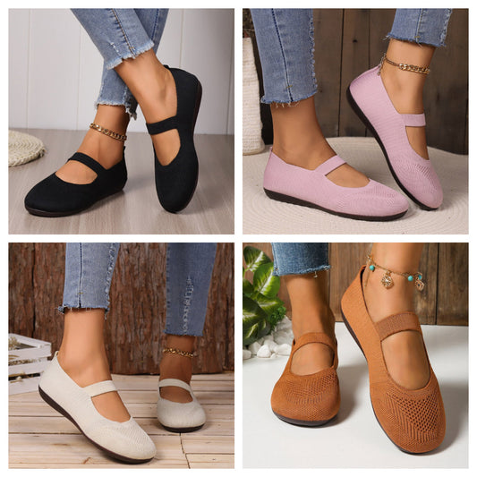 🧶 Légáteresztő kötött balerina cipő nőknek – ☁️ Zokniszerű kényelem és elegáns nyári báj 🌸👠