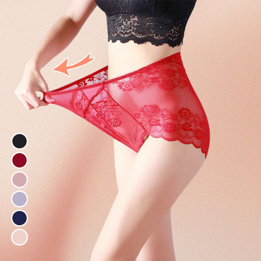 💎Przewiewne Jak Druga Skóra! 😍Damskie Majtki z Koronki Duży Rozmiar - Wysoki Stan, Bezszwowa, Przewiewna