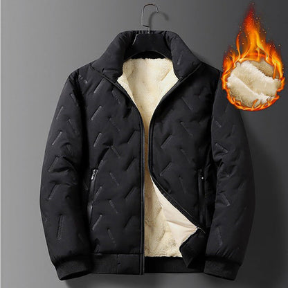 Men's Quilted Winter Jacket with Faux Fleece Lining