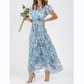 🔥👗Eleganckie szyfonowe sukienki z krótkim rękawem w kwiaty
