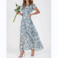 🔥👗Eleganckie szyfonowe sukienki z krótkim rękawem w kwiaty