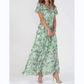 🔥👗Eleganckie szyfonowe sukienki z krótkim rękawem w kwiaty