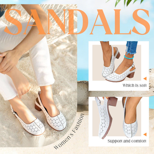 🏖️Summer Hot Sale 49% OFF🌼Women's Fashion Hollow Out Chunky High Heel Sandals