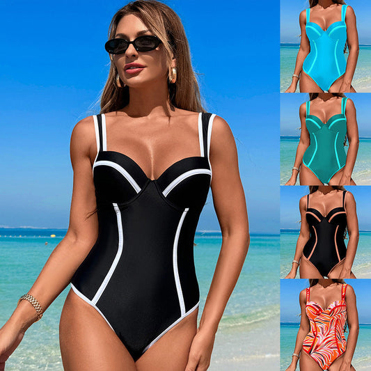 👙🌞Seksowny damski jednoczęściowy kostium kąpielowy z wąską talią