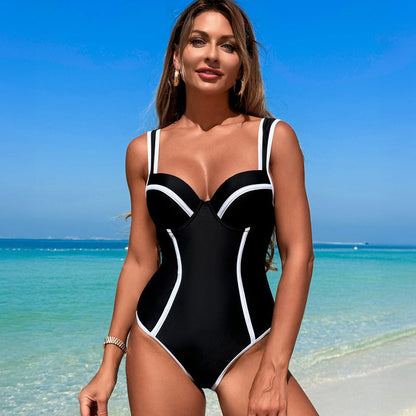 👙🌞Seksowny damski jednoczęściowy kostium kąpielowy z wąską talią