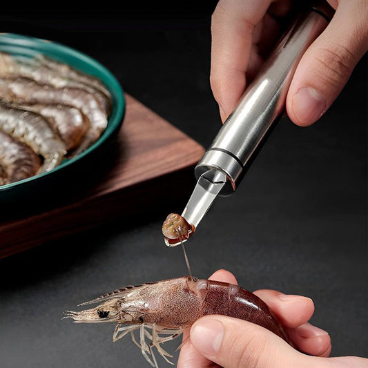 🐠Nierdzewny obierak do krewetek 2w1