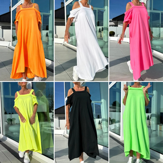 👗🔥Damska sukienka maxi z odkrytymi ramionami