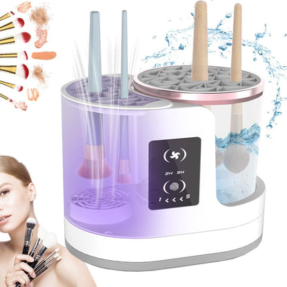 🧼 3 az 1-ben elektromos sminkecset-tisztító – Gyors tisztítás, szárítás és ápolás