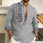 Long-sleeved Stand Collar Casual Shirt for Men