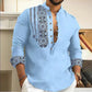 Long-sleeved Stand Collar Casual Shirt for Men