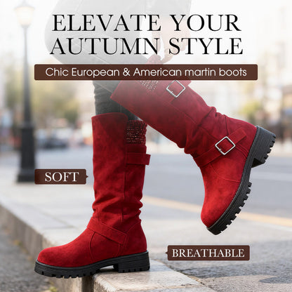 👢50% kedvezmény🍂Női slouchy csizma, középmellékig érő szárral