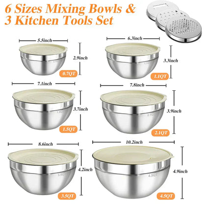 🥣Zestaw misek ze stali nierdzewnej – wszechstronne narzędzie kuchenne🧀🥕