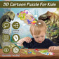 🧩 Oktató 3D Rajzfilm Puzzle: Ragasztó Nélkül, Biztonságos Anyagok – Fejlesztő Játék Raktáron! ✨