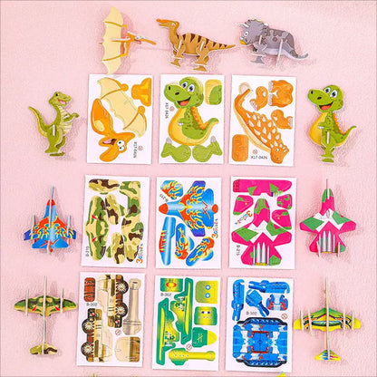 🧩 Oktató 3D Rajzfilm Puzzle: Ragasztó Nélkül, Biztonságos Anyagok – Fejlesztő Játék Raktáron! ✨