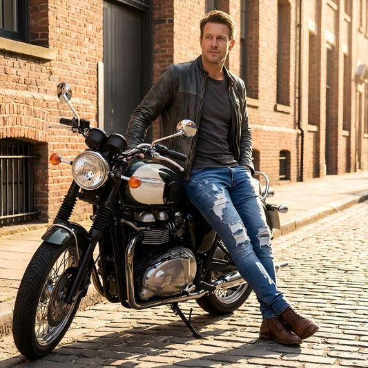 🔥🎁Nowa ZNIŻKA 50%🔥Stylowe, postarzane obcisłe dżinsy męskie