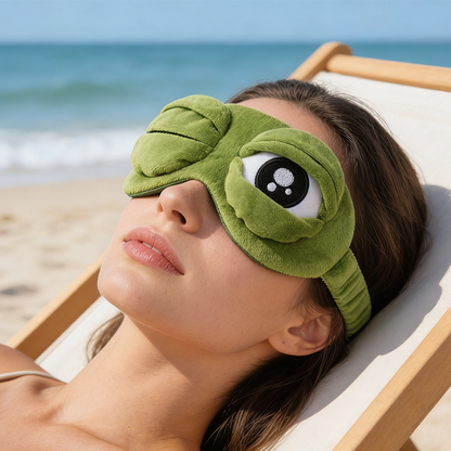 🐸💤 Vicces Puha 3D-s Béka Alvómaszk – Raktáron! ✨