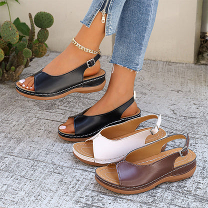 👡 Női vintage, nyitott orrú, kényelmes szandálok