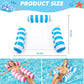 Colorful Striped Inflatable Pool Float with Inflator