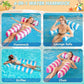 Colorful Striped Inflatable Pool Float with Inflator