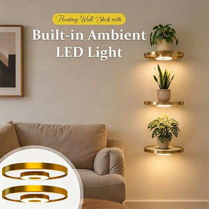 💡 Függesztett fali polc beépített hangulatvilágító LED-del – Modern fali tároló és dekoráció ✨