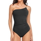 Women's One-Shoulder Ruched One-Piece Swimsuit