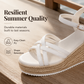👡Női platform ék szandál szalmafonatos bokapántos nyitott orrú cipő✨