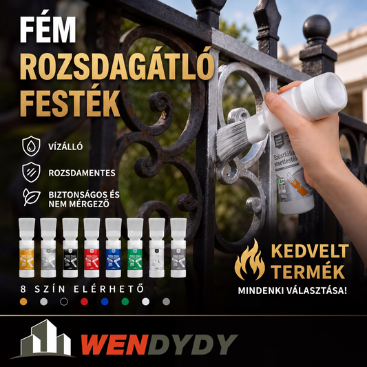 🖌️1+1 INGYEN🏠Vízbázisú fémes ezüst festék beépített ecsettel