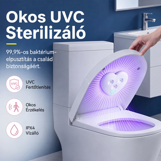 🧼1+1 INGYEN💡 UVC WC‑fertőtlenítő lámpa mozgásérzékelővel