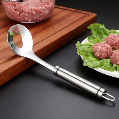 🍳1+1 INGYEN🥄 Acél húsgombóc-formázó kanál – Egyenletes gombócok, tartós