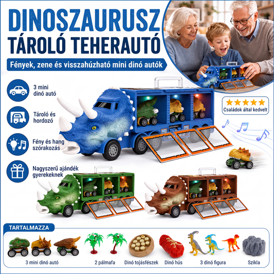 🦖Interaktív dinoszaurusz szállító játékautó