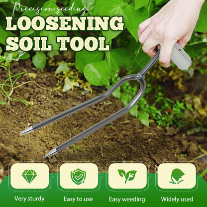 🌱IDŐKORLÁTOS 50%-OS KEDVEZMÉNY!⚡Kompakt 2 fogas kerti gyomeltávolító – éles fogak, masszív vas
