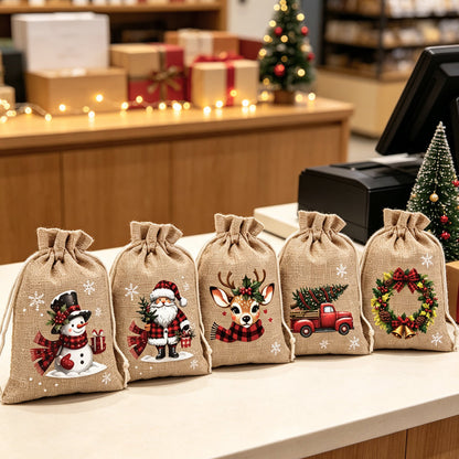 🎄Karácsonyi húzózsinóros ajándéktáskák🎅