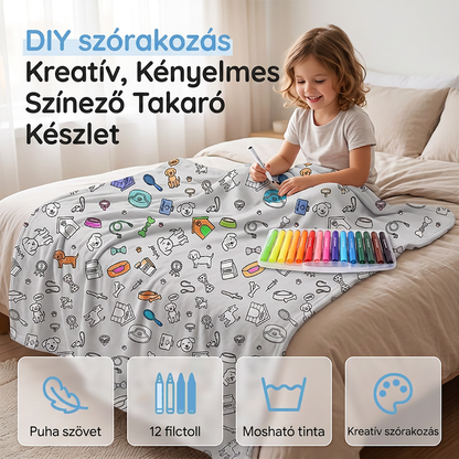 👨‍👩‍👧Kreatív közös festés szülők és gyermekek számára – DIY festhető takaró, közös családi élmény ✨