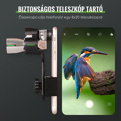 🔭 Mini távcső mobiltelefon-tartóval – szabadtéri kirándulásokhoz ✨