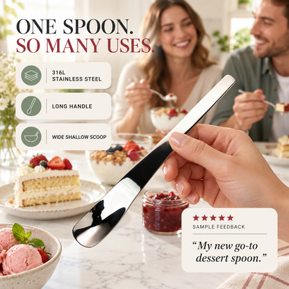 🥄1+1 ingyen🍨 Hosszú nyelű desszertkanál 316L rozsdamentes acélból