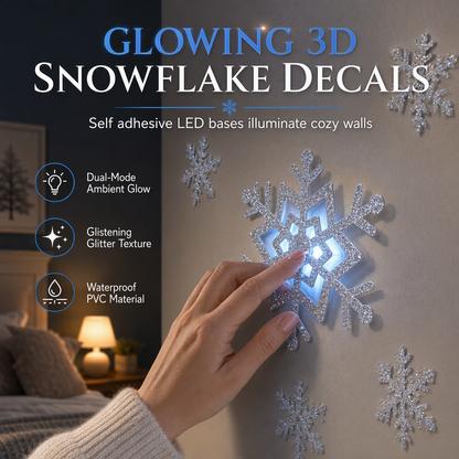 ❄️LED világító hópehely falmatricák, varázslatos téli esti dekoráció🎄