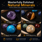 🎁 Természetes kristálygömbök Naprendszer bolygókészlet fadobozzal ásványi minták tudományos oktatáshoz és asztali dekorációhoz