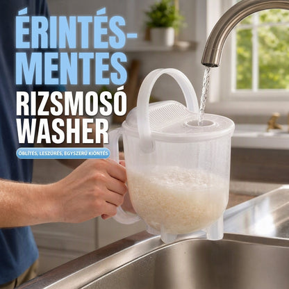🍚1+1 INGYEN🏡Kéz nélküli rizsmosó szűrővel – Kényelmes rizsmosás, nem ázik el a keze a hideg vízben