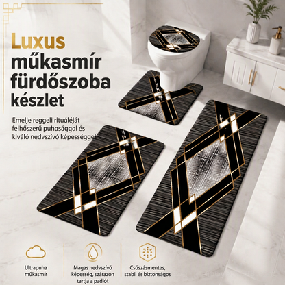 🏠4 darabos műkasmír nedvszívó fürdőszobai szőnyegkészlet🛁