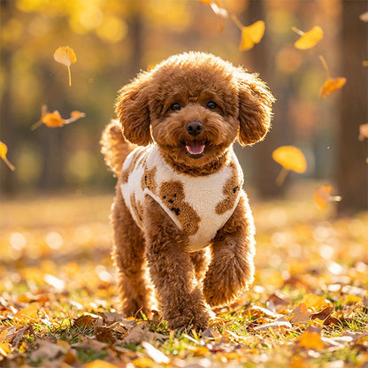 🐶 IDŐKORLÁTOS 50%-KEDVEZMÉNY! ✨ Aranyos, plüssbéléses kutyamellény – meleg, rugalmas, mackós mintával 🧸