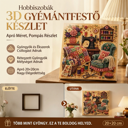 🖼️ Kerek gyöngyökből és gyémántokból álló kézműves díszítő készlet