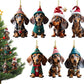 🐕 Karácsonyi Vidám Tacskó Autóba Akasztható Dekoráció🎄