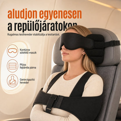 💤Beépített memóriahabos utazópárna és 3D-s, fényzáró alvómaszk szett – nyaktámasz utazáshoz